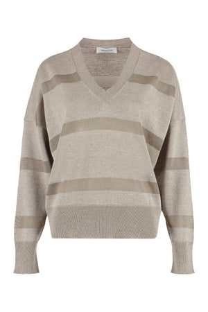 Striped lurex sweater-0